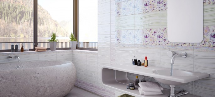 Мрамор Capri Mist Grey в интерьере