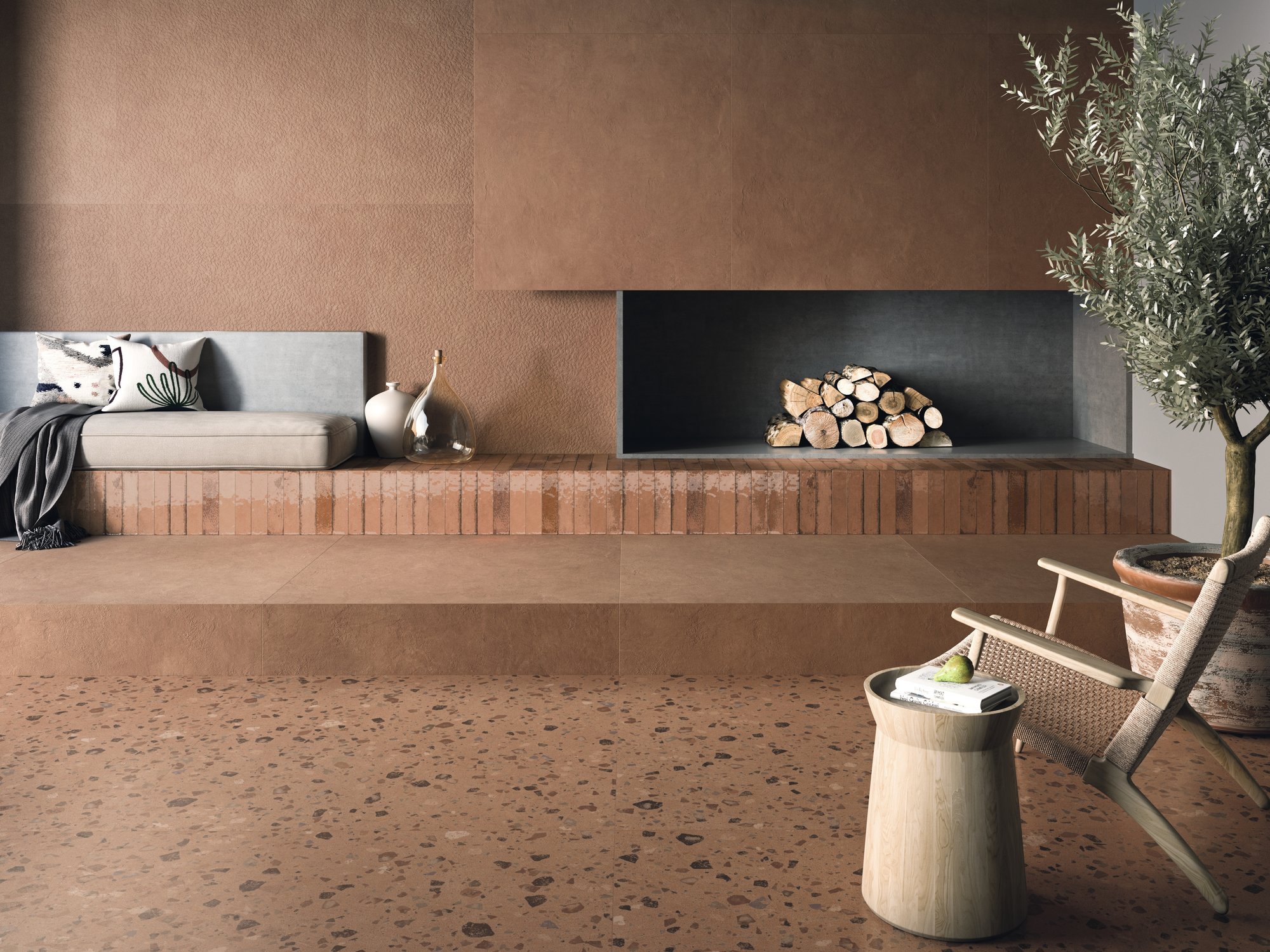 Ape Grupo Коллекция ARGILLAE Coccio Coral Mat 120*120 см (J90) в интерьере