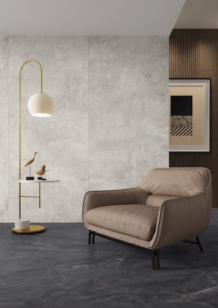 Cerrad Коллекция SOFTCEMENT Softcement White Nat 120*120 см в интерьере
