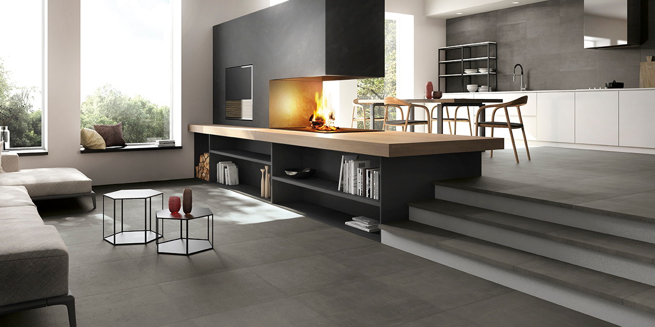 Gazzini FACTORY BLACK NATURALE 60*120 см в интерьере