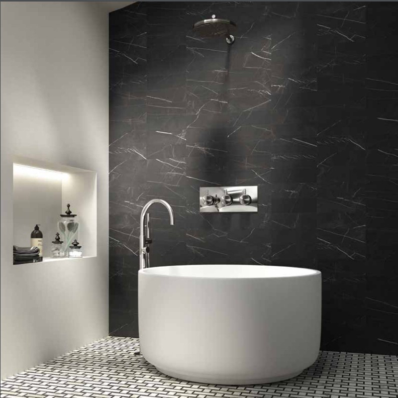 Gazzini MARQUINIA BLACK NATURALE 60*60см в интерьере