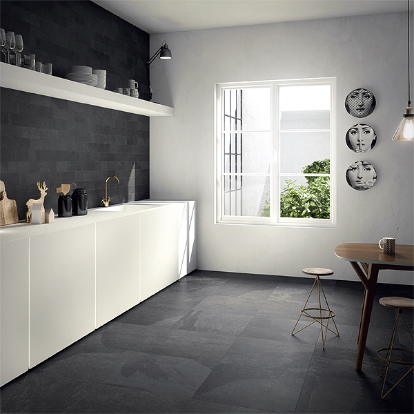 Gazzini SLIDE BLACK 60*60 см в интерьере