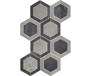 Gazzini Metal Art Mosaico Esagono Intarsio Grey- Black 20*35 см