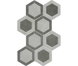 Gazzini Metal Art Mosaico Esagono Intarsio Ivory-Taupe 20*35 см