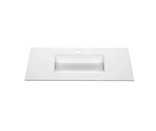 Zenon Коллекция Dublin Умывальник-столешница с фартука из Solid Surfase 121*50 см (мойка 50*30 см)